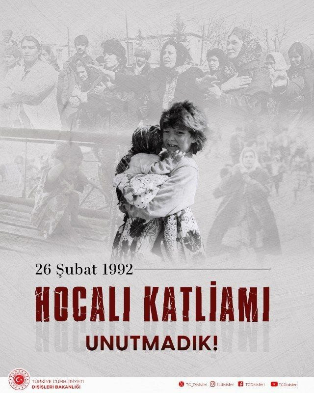 Türkiyə XİN Xocalı soyqırımı qurbanlarının xatirəsini yad etdi