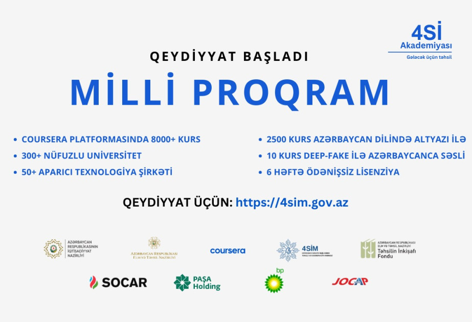 “4Sİ Akademiyası” çərçivəsində “Milli Proqram”a start verilib