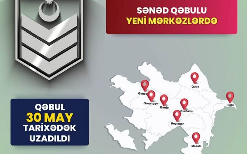 Müddətdən artıq həqiqi hərbi xidmətə sənəd qəbulunun vaxtı uzadıldı