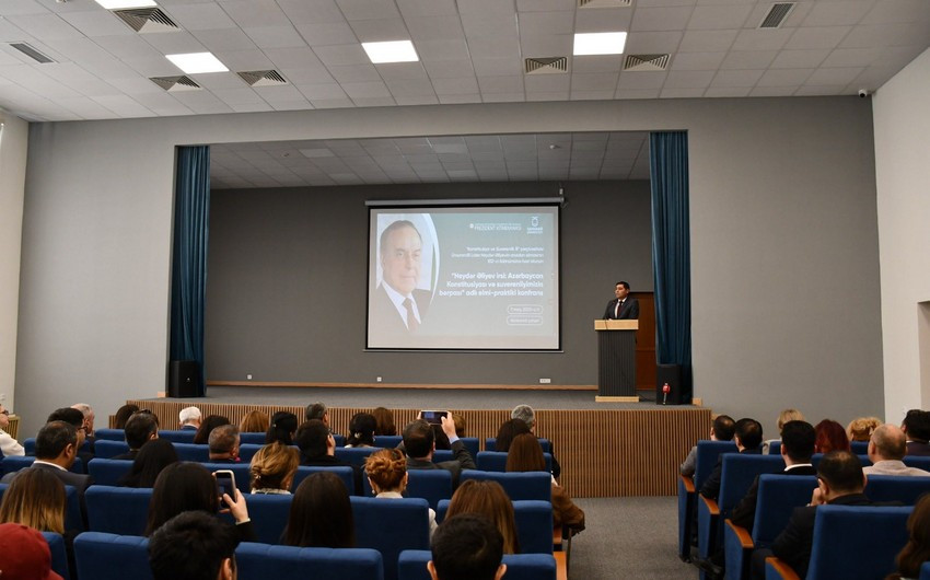 Qarabağ Universitetində Heydər Əliyevin anadan olmasının 102-ci ildönümünə həsr olunmuş konfrans keçirilib