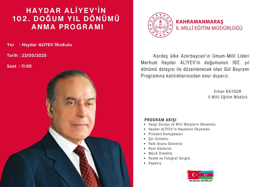 Türkiyənin iki şəhərində Heydər Əliyevin xatirəsinə həsr olunan tədbirlər keçiriləcək