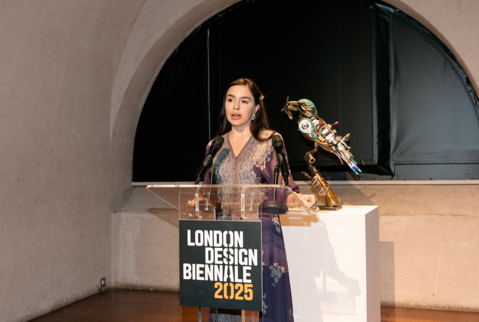 Leyla Əliyeva London Dizayn Biennalesində Azərbaycan pavilyonunun “Ana təbiət” sərgisində iştirak edib