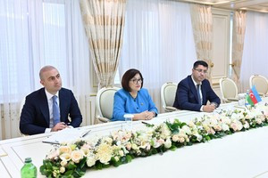 Milli Məclisin sədri Gürcüstan parlament nümayəndə heyəti ilə görüşüb