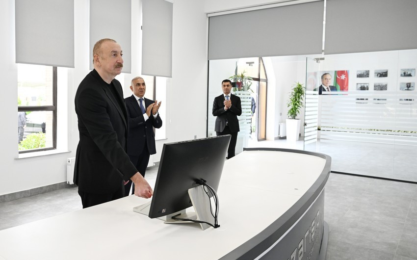 Prezident İlham Əliyev Yevlaxda Mərkəzi Aran Regional SCADA İdarəetmə Mərkəzinin açılışında iştirak edib