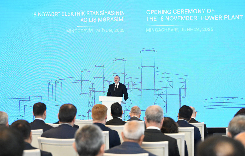 İlham Əliyev: “8 Noyabr” Elektrik Stansiyası Mingəçevirin Cənubi Qafqazın energetika mərkəzi statusunu daha da gücləndirəcək