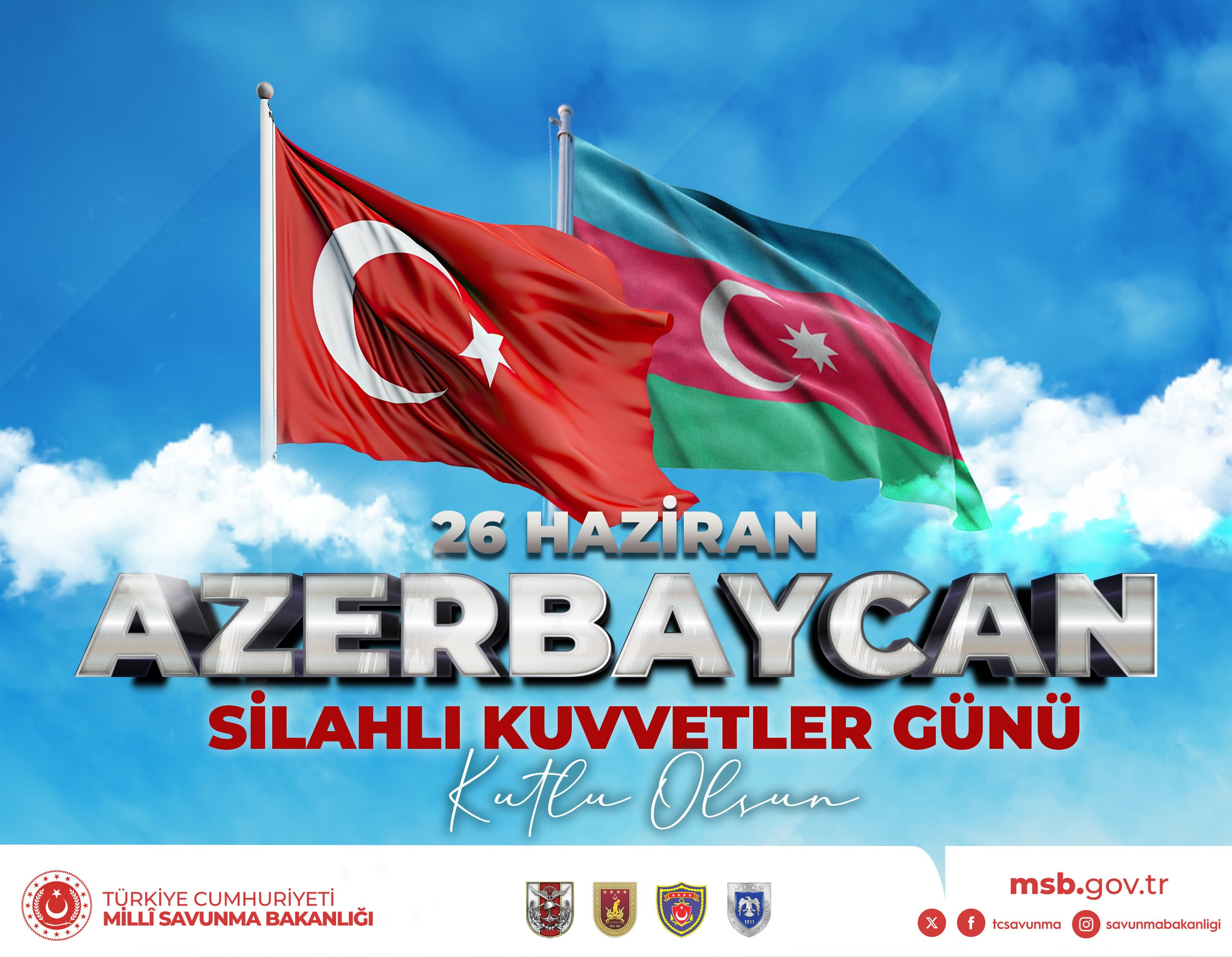 Türkiyə MN Azərbaycan Silahlı Qüvvələrinin 107-ci ildönümünü təbrik edib