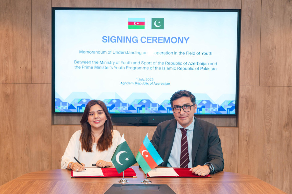 Azərbaycanla Pakistan arasında gənclər sahəsində əməkdaşlığın inkişaf etdirilməsi məqsədilə Anlaşma Memorandumu imzalanıb