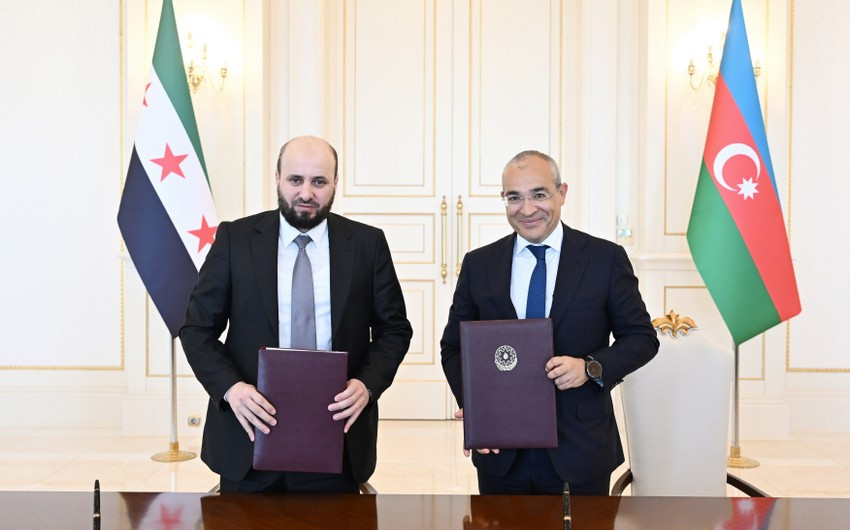 SOCAR ilə Suriya Ərəb Respublikası Hökuməti arasında Anlaşma Memorandumu imzalanıb