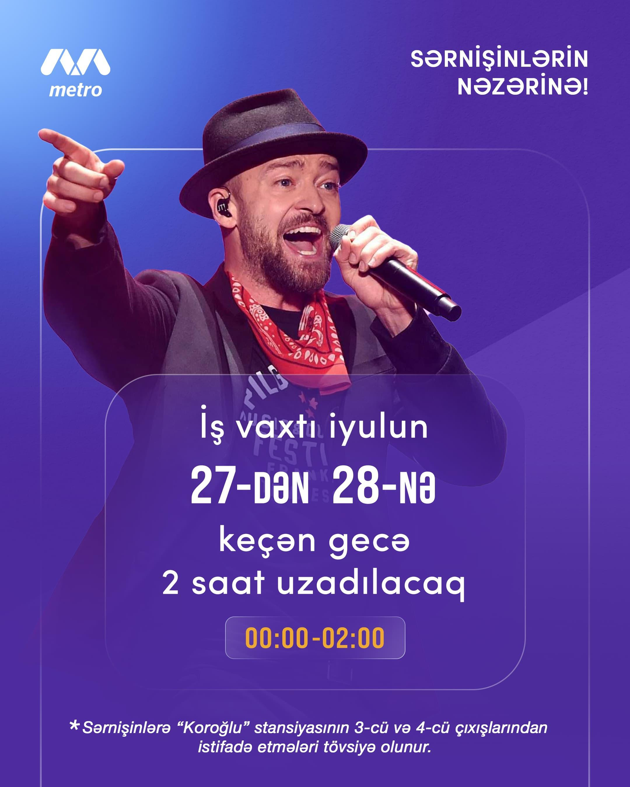 Bakı metrosunda qatarların hərəkət vaxtı uzadılacaq