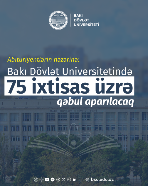 BDU-da 75 ixtisas üzrə qəbul aparılacaq