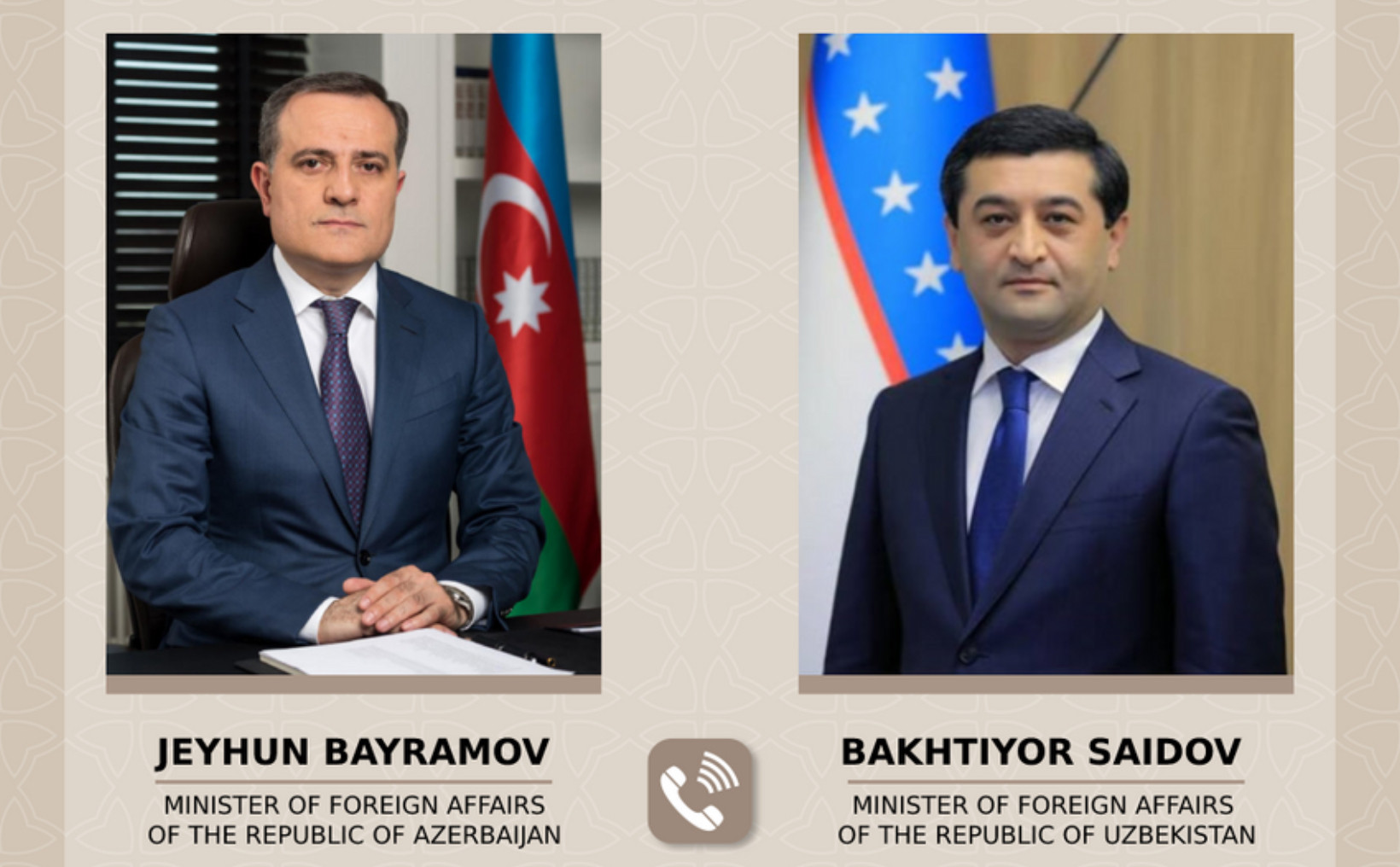 Ceyhun Bayramov özbəkistanlı həmkarı ilə ABŞ səfərini müzakirə edib