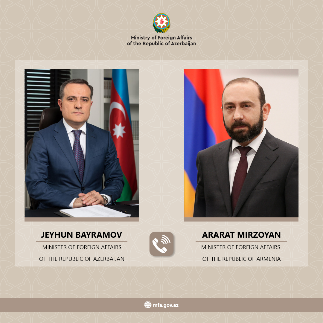Ceyhun Bayramov Ararat Mirzoyanla Vaşinqton Zirvə görüşü zamanı imzalanmış Birgə Bəyannamənin icrasını müzakirə edib