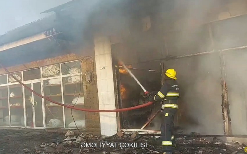Sabirabadda mərkəzi bazarda yanğın baş verib