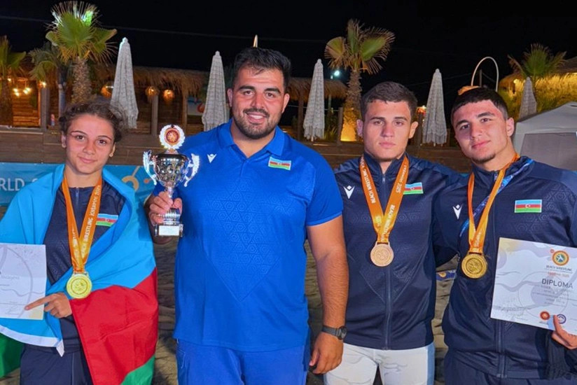 Azərbaycanın çimərlik güləşçiləri dünya çempionatında 2 qızıl medal qazanıblar