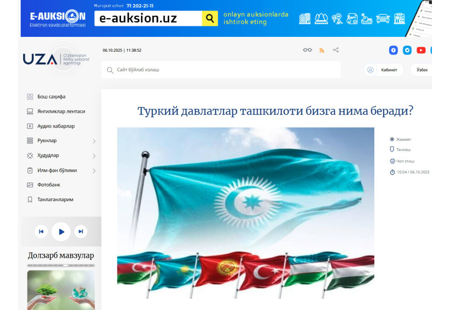 Özbəkistanın rəsmi xəbər agentliyi: Qəbələ Zirvə Görüşü niyyət siyasətindən icra mexanizminə keçidi qeyd edir