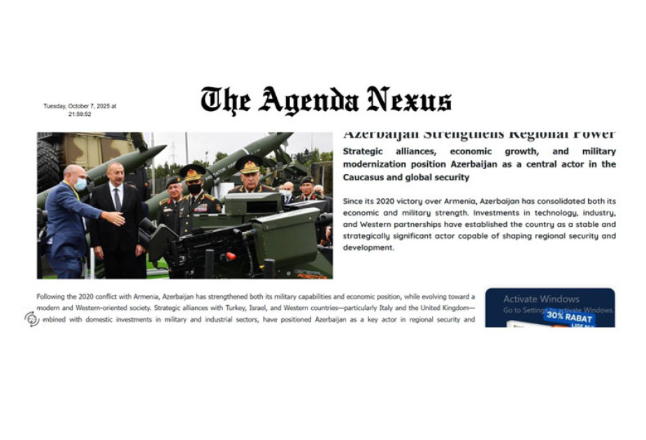 “Agenda Nexus” nəşri Azərbaycanın regionda artan nüfuzu haqqında analitik material dərc edib