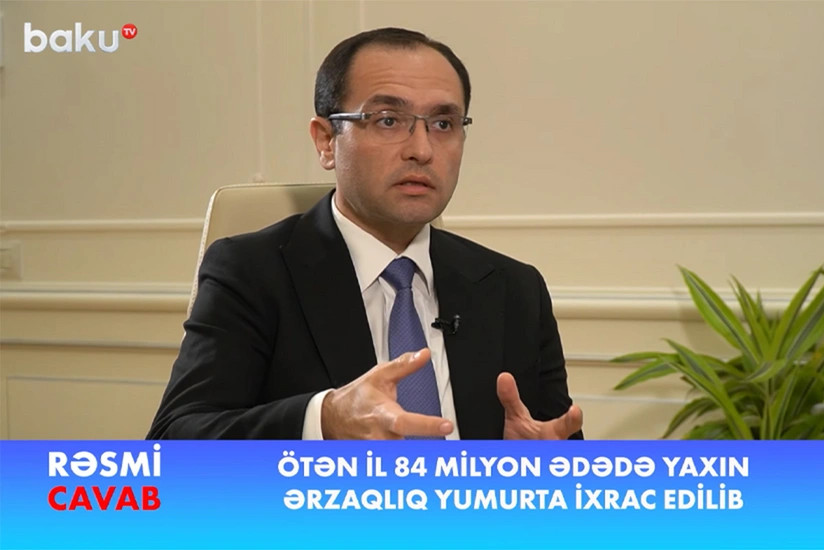 Azərbaycanda ərzaqlı yumurta istehsalı 43 %-dən çox artıb