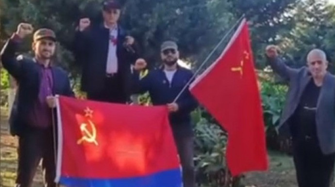 ŞOK: SSRİ bayrağı ilə yürüş edənlərin məqsədi bu imiş