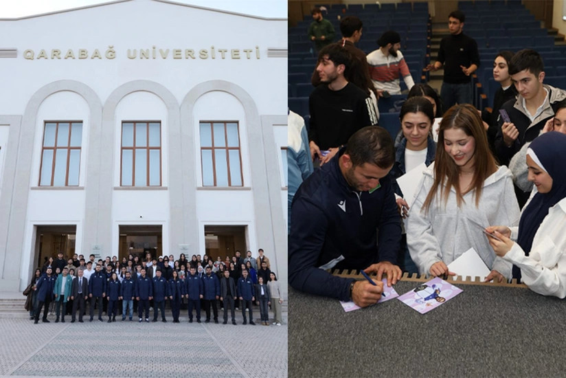 Azərbaycanın tanınmış güləşçiləri Qarabağ Universitetində olublar