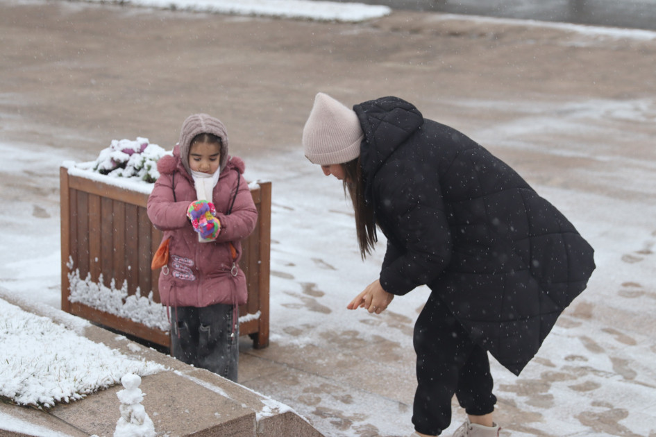 Xankəndiyə ilk qar yağıb