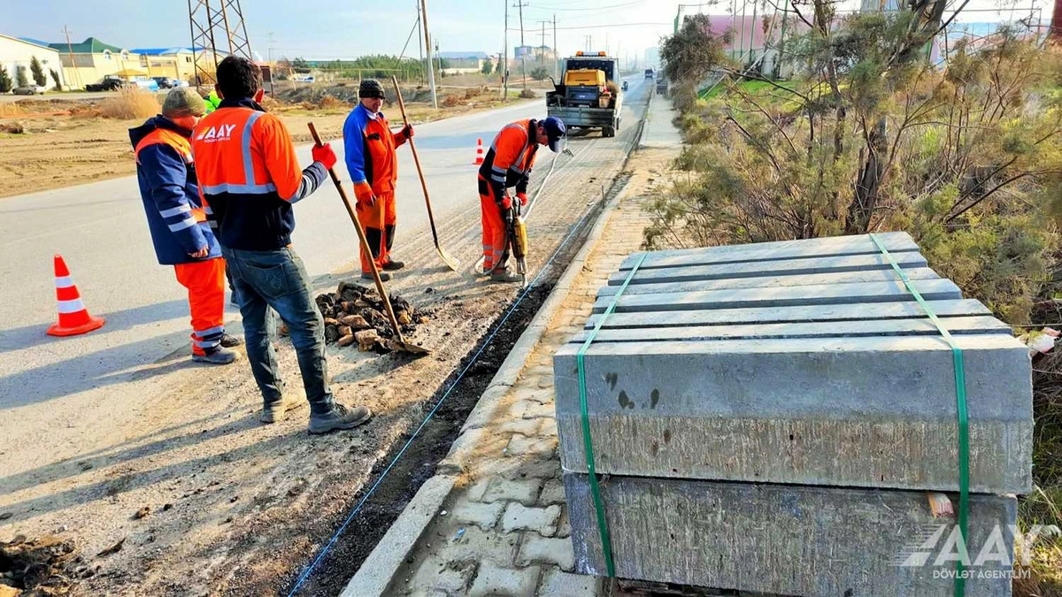 Masazırda avtomobil yolunda əsaslı təmir işləri aparılır