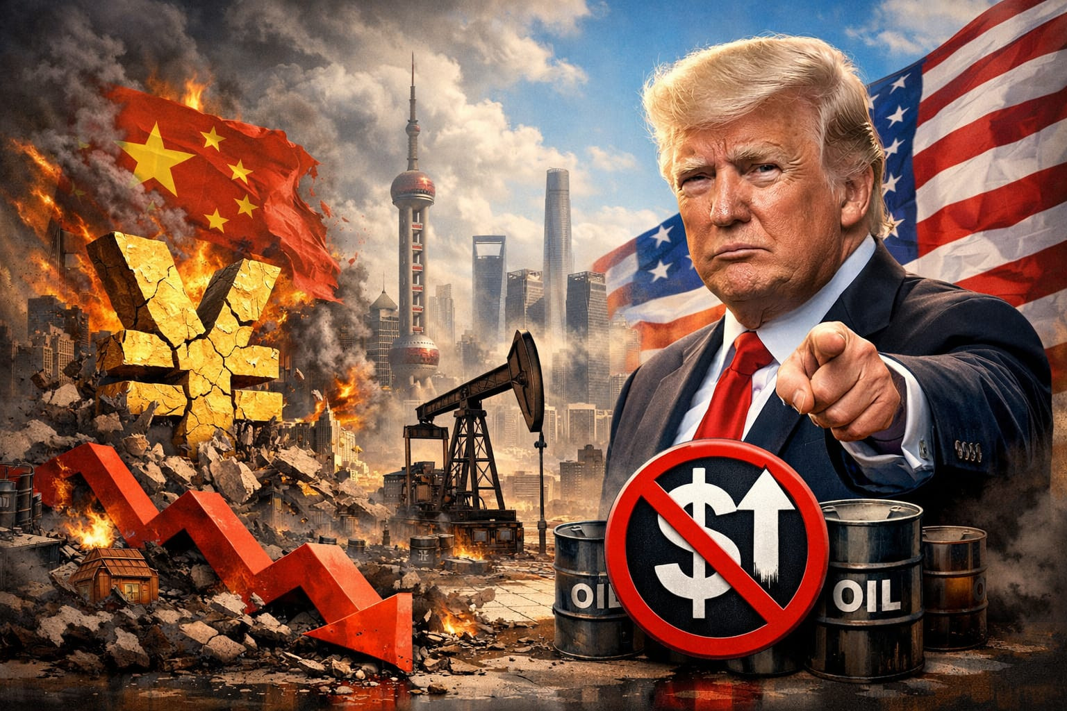 Çin iqtisadiyyatına ağır zərbə: Tramp neftin bahalaşmasını istəmir