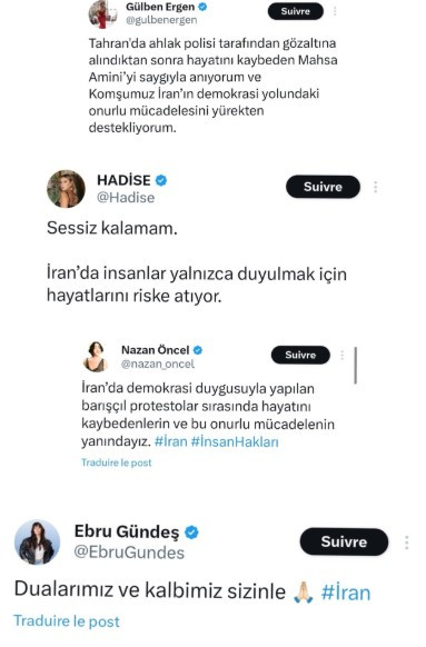 Türkiyəli məşhurlardan İrana dəstək: