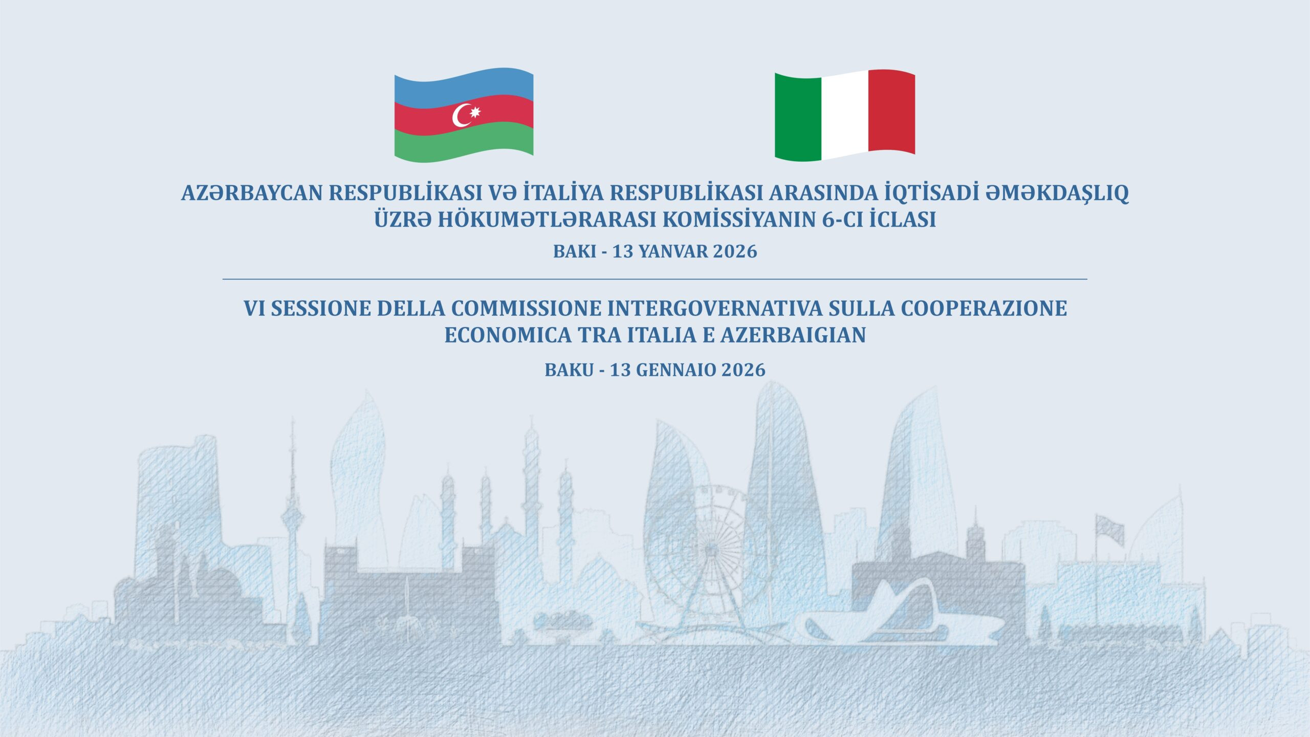 Bakıda Azərbaycan–İtaliya Hökumətlərarası Komissiyanın VI iclası keçirilib