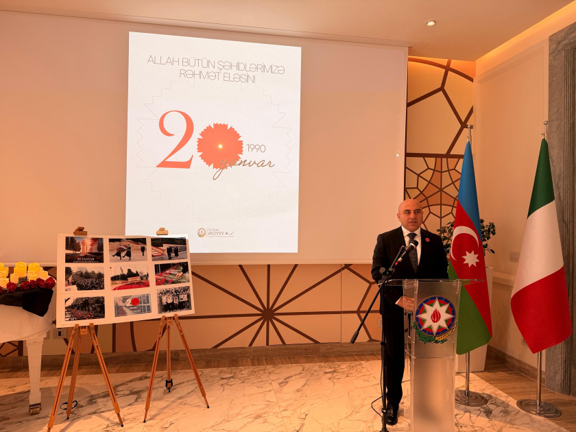 Romada 20 Yanvar şəhidlərinin xatirəsi yad edilib