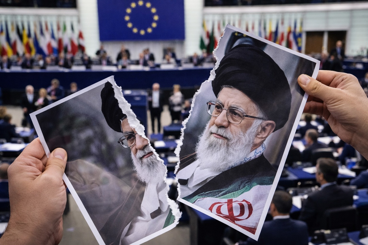 Avropa Parlamentində qalmaqal: Xameneyinin şəkli parçalandı