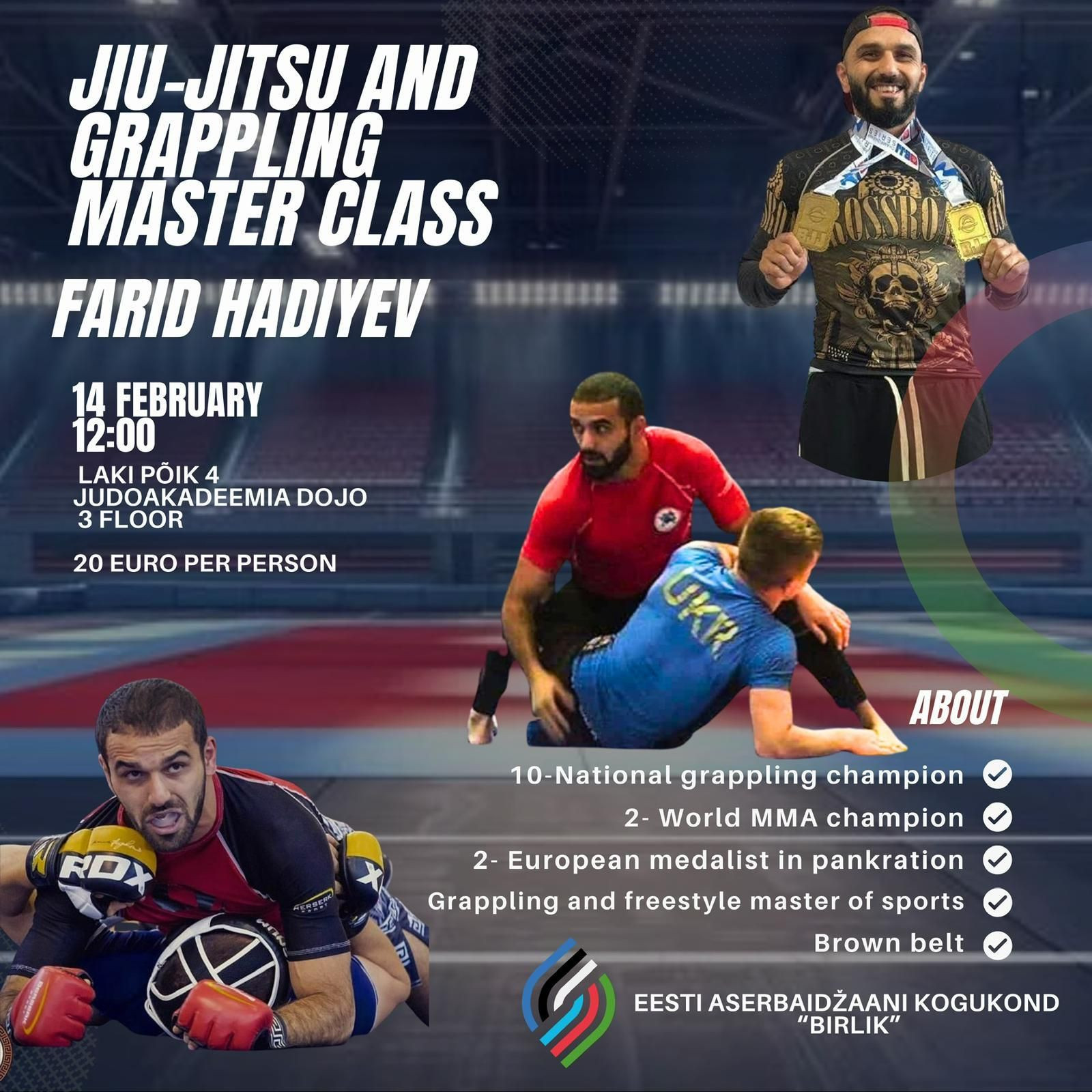 Estoniyada soydaşımız ciu-citsu və qrepplinq üzrə ustad dərsi keçib