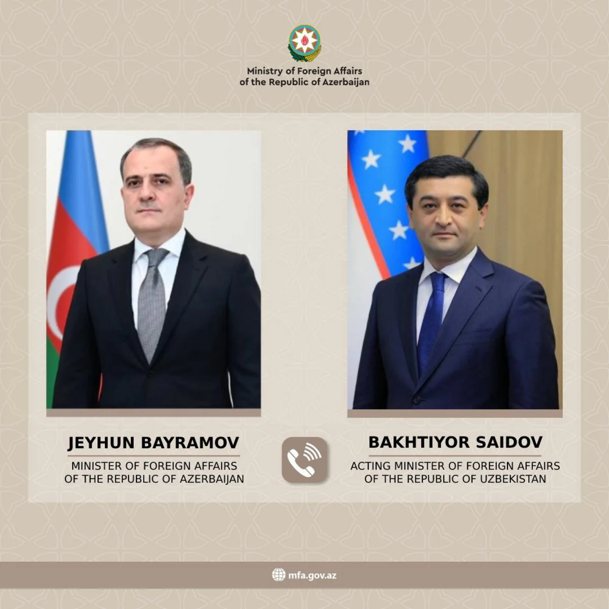 Azərbaycan və Özbəkistan XİN rəhbərləri müttəfiqlik əlaqələrini müzakirə ediblər