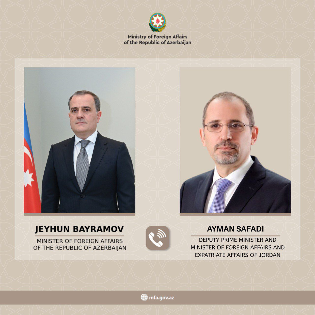 Azərbaycan və İordaniya regional təhlükəsizlik mühitinin pisləşməsinin yolverilməz olduğunu vurğulayıblar