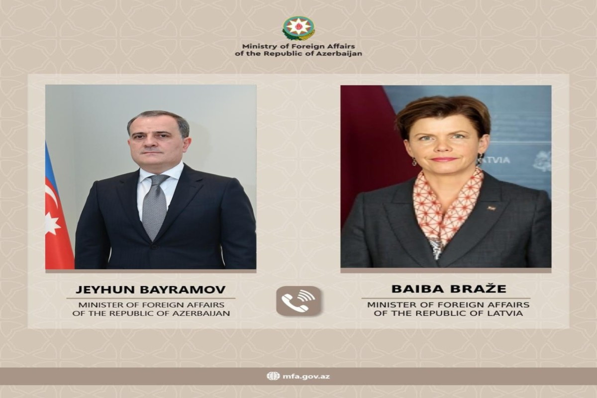 Ceyhun Bayramovun Latviya Respublikasının xarici işlər naziri ilə telefon danışığı olub