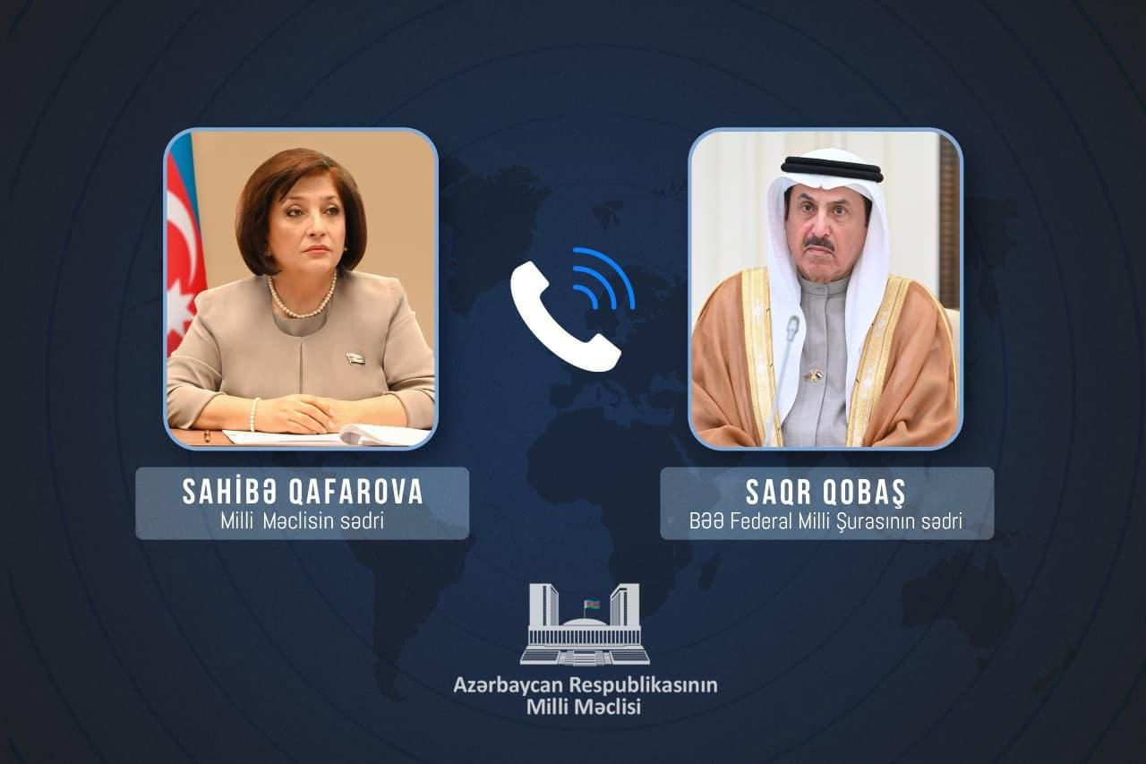 Sahibə Qafarova və BƏƏ Federal Milli Şurasının sədri Saqr Qobaş arasında telefon danışığı olub