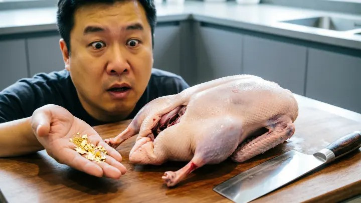 Bişirmək istədiyi ördəyin mədəsindən qızıl tapdı