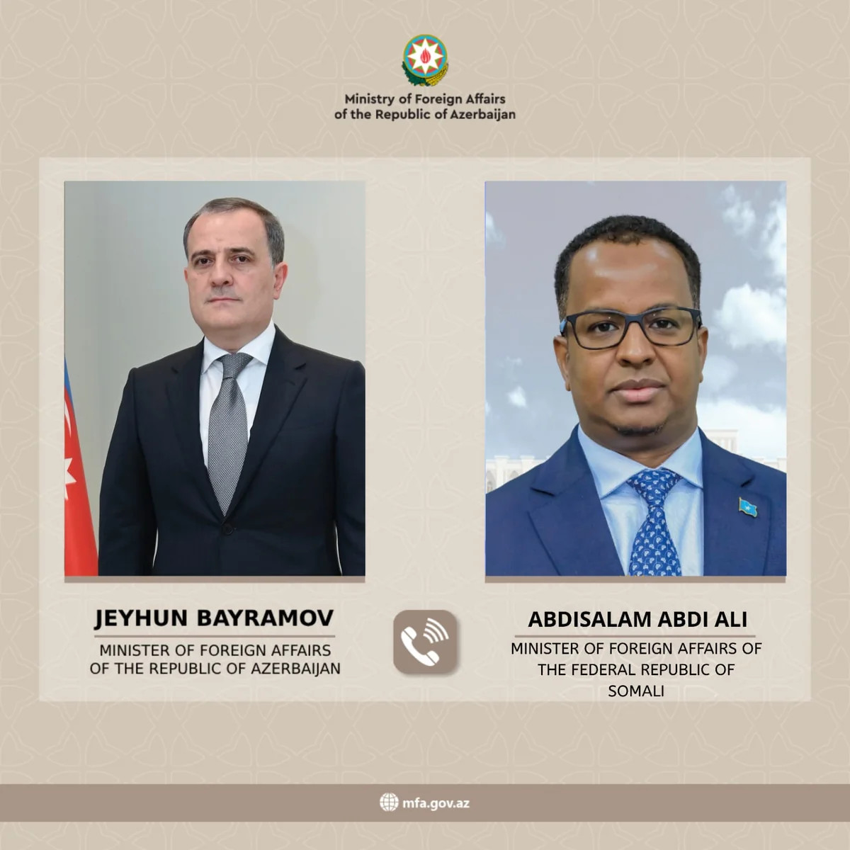 Ceyhun Bayramov Somali XİN başçısı ilə regiondakı vəziyyəti müzakirə edib