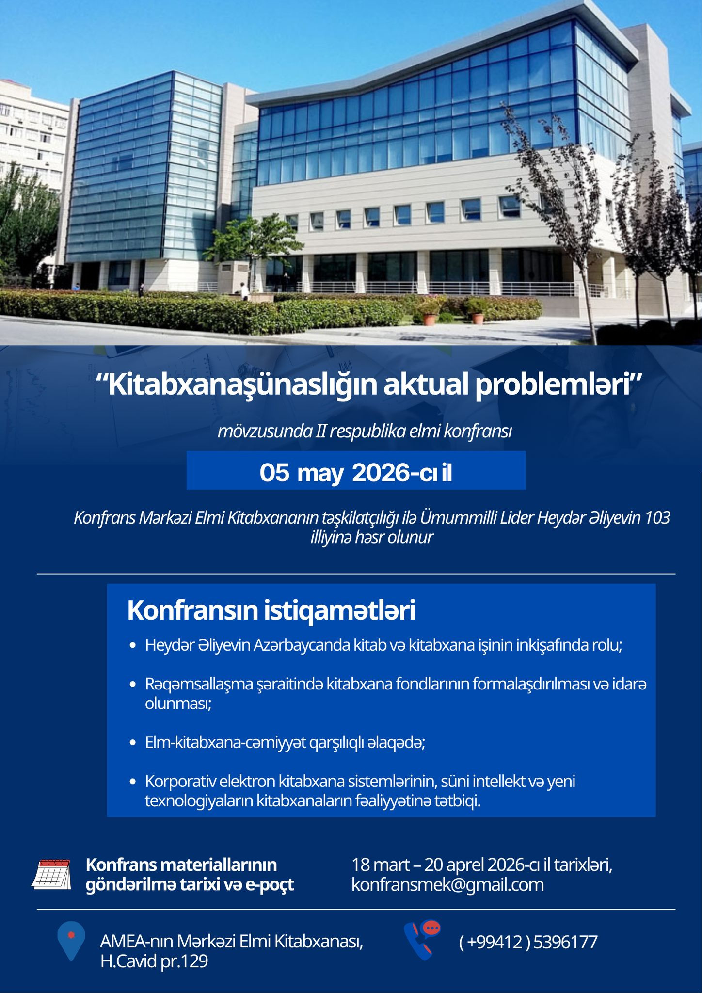 Mərkəzi Elmi Kitabxana növbəti respublika elmi konfransı təşkil edir