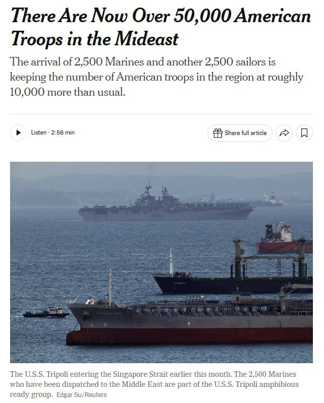 Yaxın Şərqdə ABŞ hərbi kontingenti 50 mini ötüb