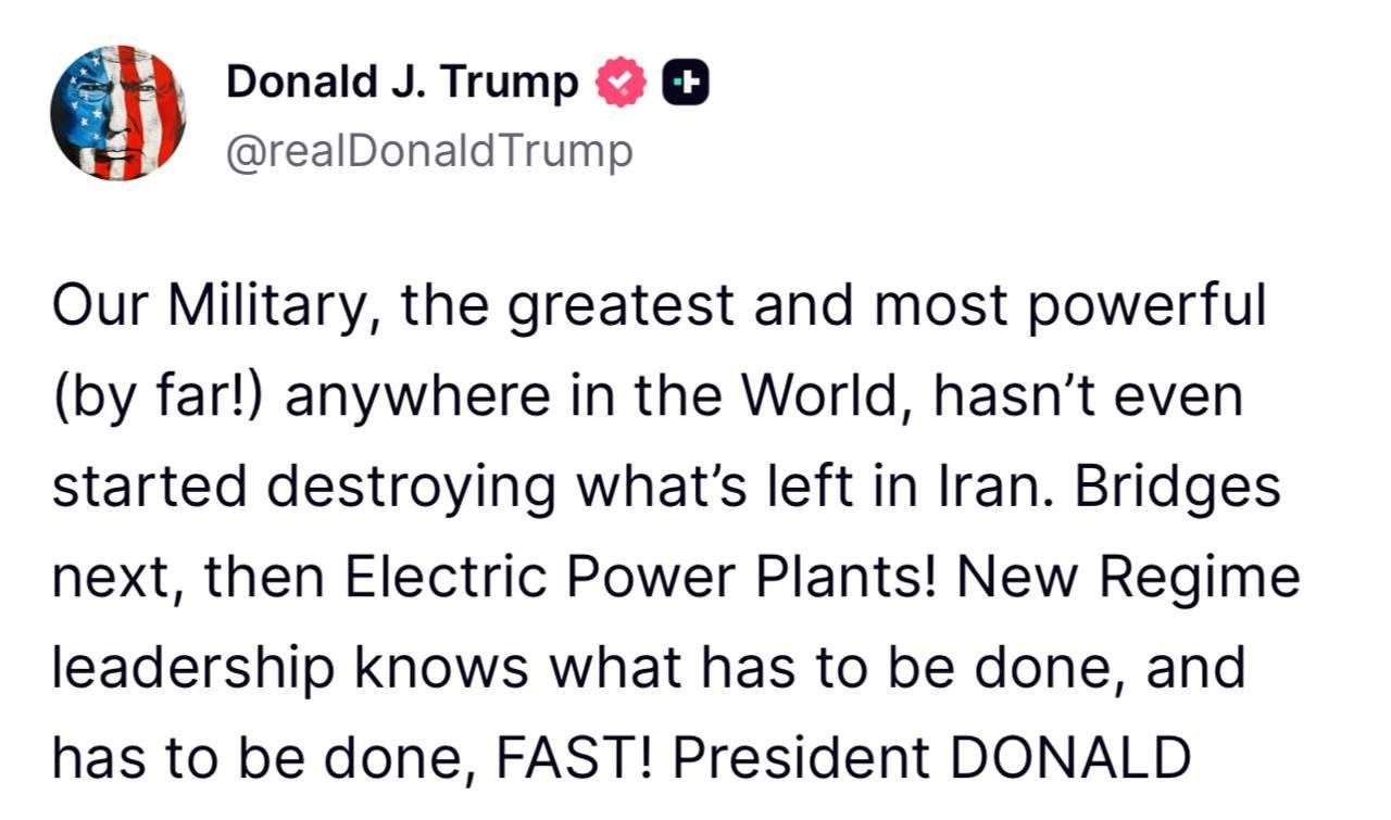 Tramp: ABŞ İranda dağıntıları artırmağa başlamayıb