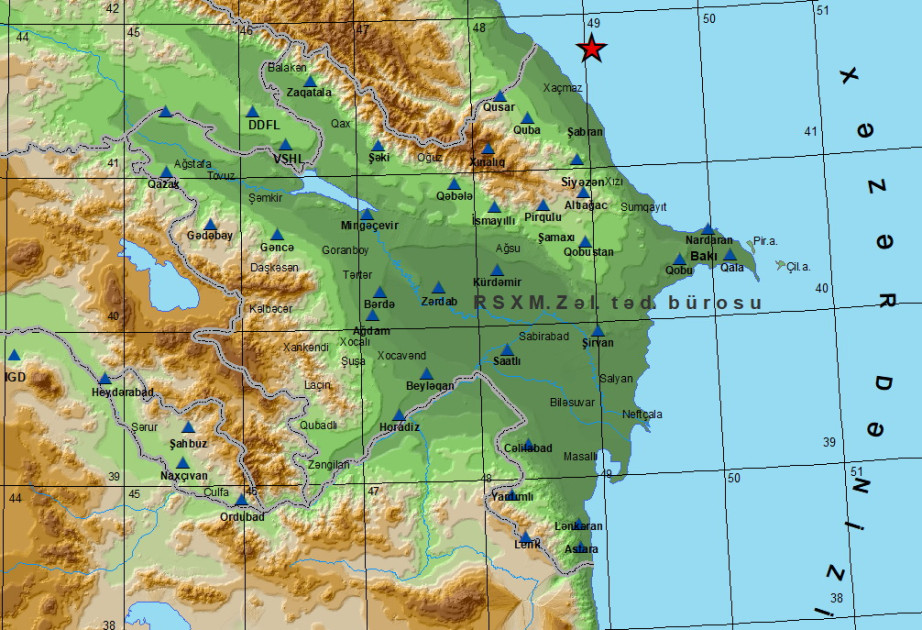 Xəzərdə zəlzələ olub