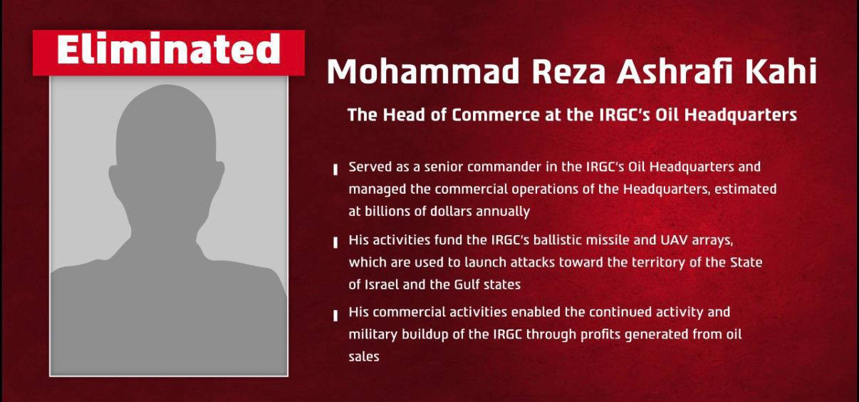 İsrailin hava hücumu: İİKK-nın neft gəlirləri üzrə yüksək vəzifəli rəsmisi öldürülüb