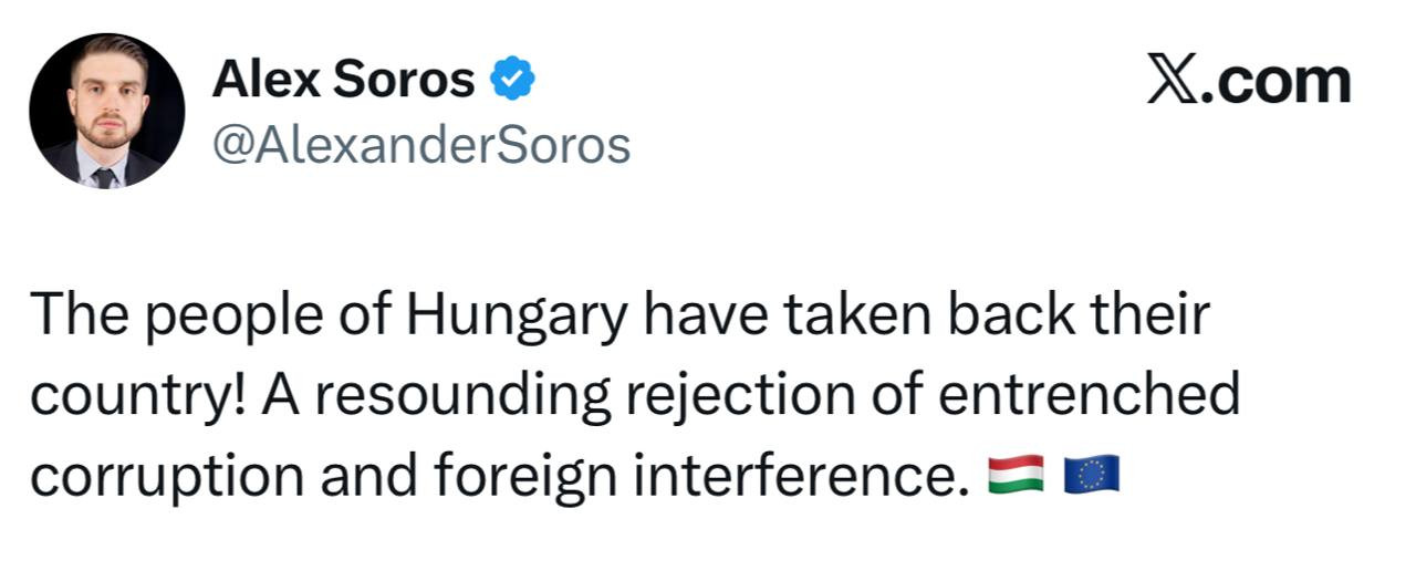 Sorosun oğlundan sərt mesaj : Macarıstan xalqı ölkəsini geri aldı