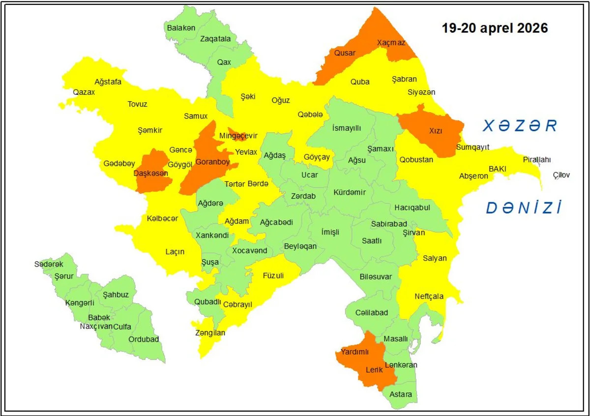 Sarı və narıncı XƏBƏRDARLIQ EDİLDİ
