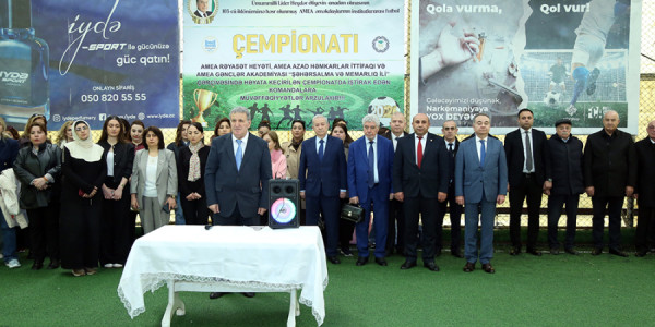 AMEA-da Ümummilli Lider Heydər Əliyevin anadan olmasının 103-cü ildönümünə həsr edilən futbol çempionatının açılışı olub