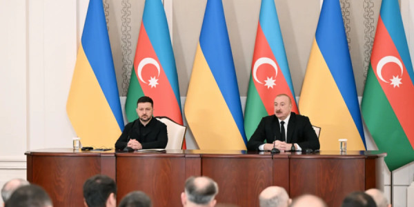 Azərbaycan və Ukrayna prezidentləri mətbuata bəyanatlarla çıxış ediblər -