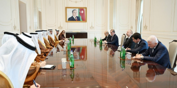 İlham Əliyev Birləşmiş Ərəb Əmirliklərinin nümayəndə heyətini qəbul edib