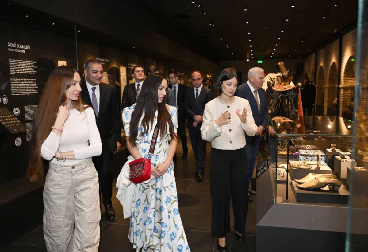 Leyla Əliyeva və Arzu Əliyeva Şəkidə tarixi-memarlıq abidələrinin bərpadan sonra açılışında iştirak ediblər