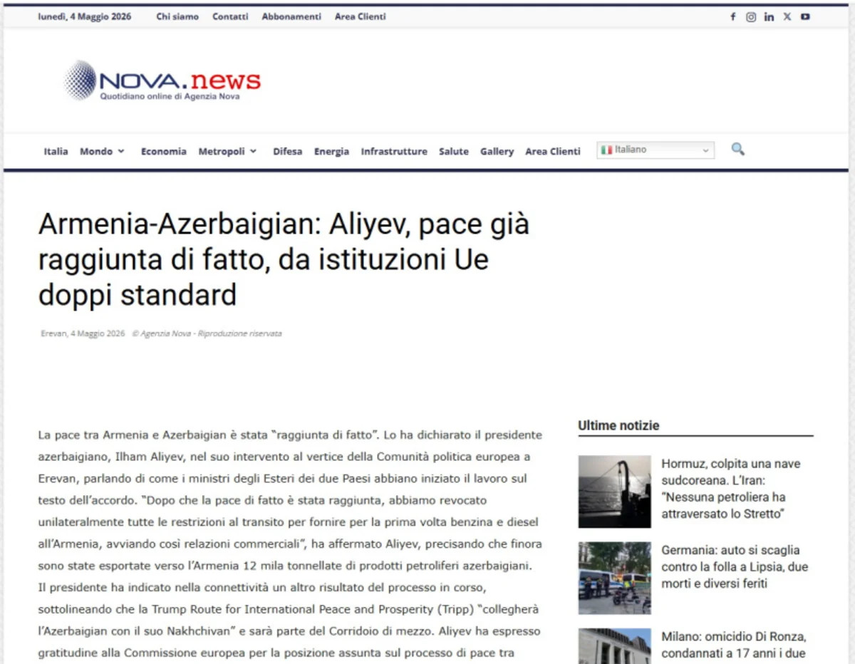 Dünya mətbuatı Azərbaycan Prezidentinin "Avropa Siyasi Birliyi"nin Zirvə toplantısındakı çıxışından yazır