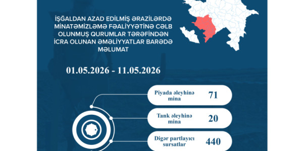ANAMA: 91 mina və 440 digər partlayıcı sursat zərərsizləşdirilib